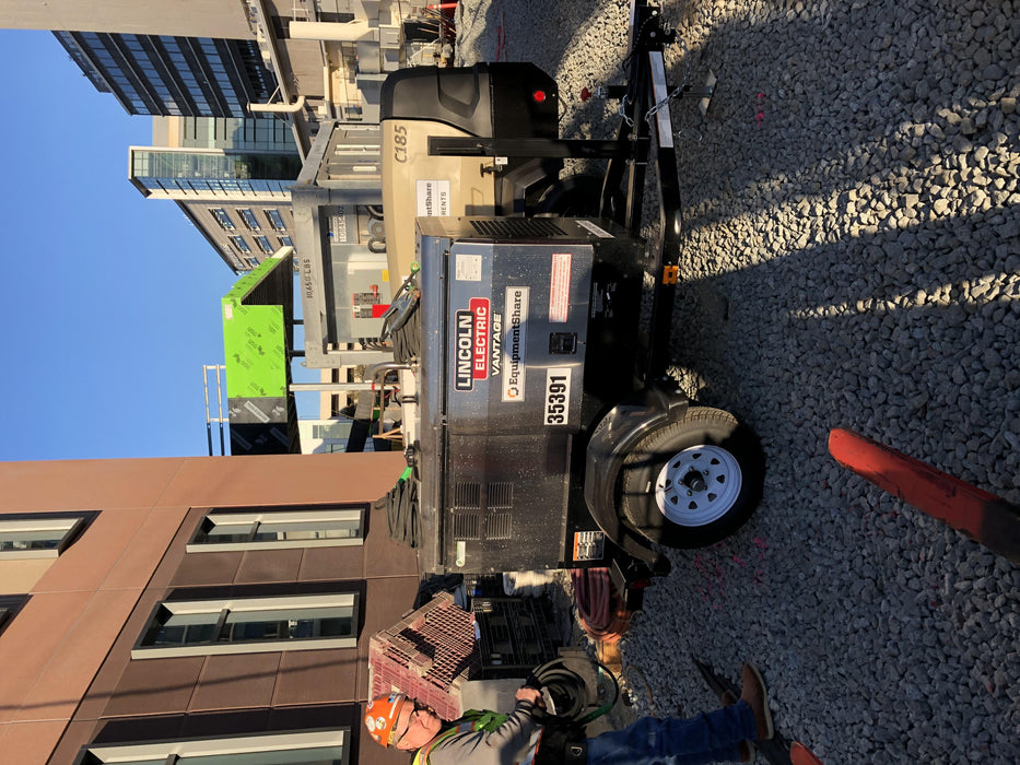 2019 Lincoln Electric Vantage 322 Welder Ready-Pak 3, Two wheel trailer, Fender and Light kit, Cable Rack