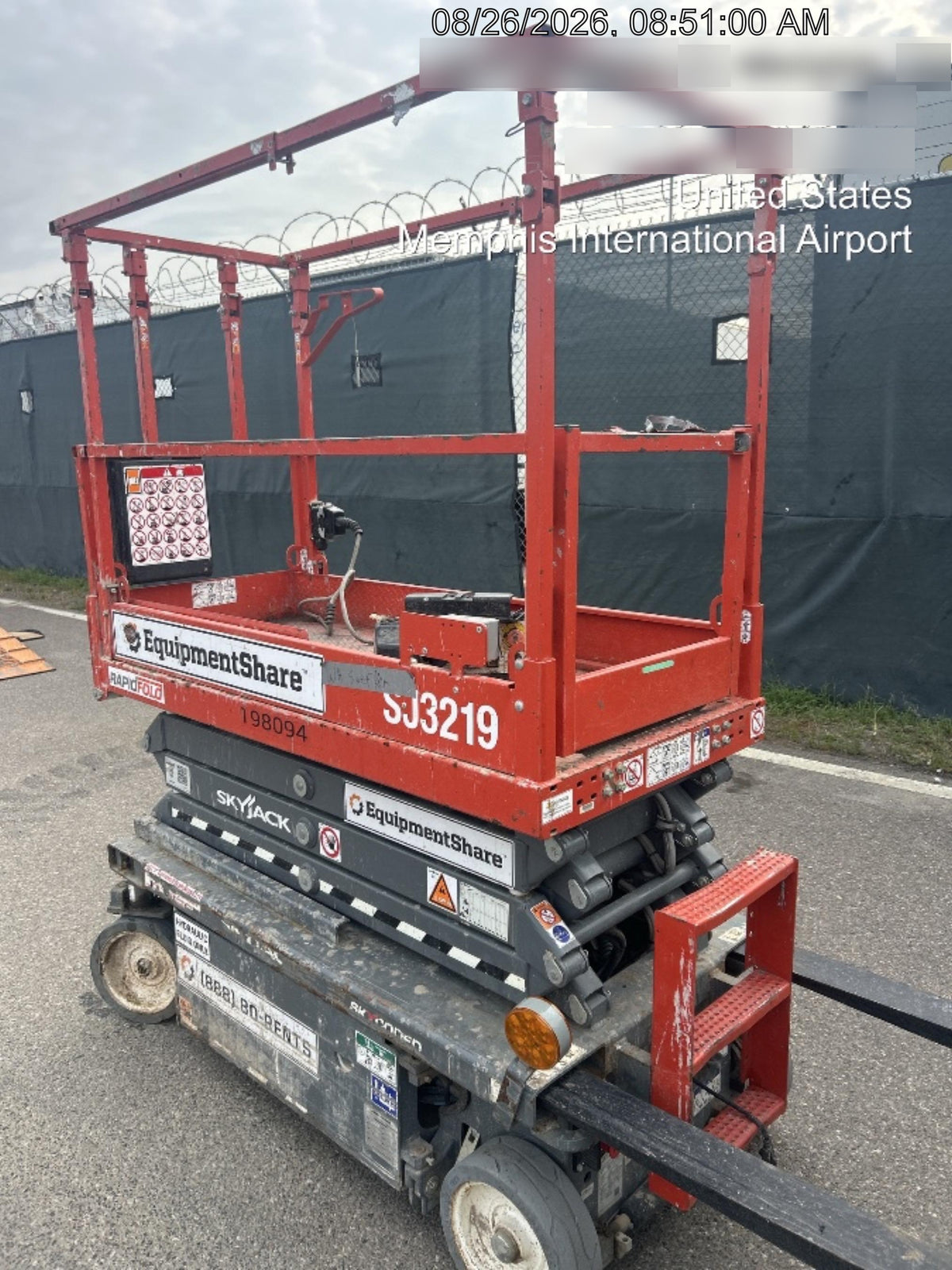 2019 Skyjack SJIII-3219 Standard Options, Trojan Batteries