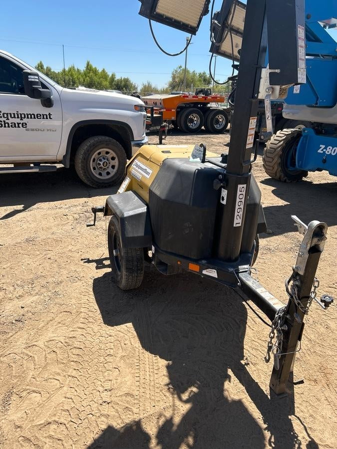 2021 Allmand NLV3GR (4) LED Light Fixture 350W, 23' Vertical Mast, 3kW Prime, Towable, Deep Sea L401, Leveling Jacks, Yanmar T4F 5.8hp