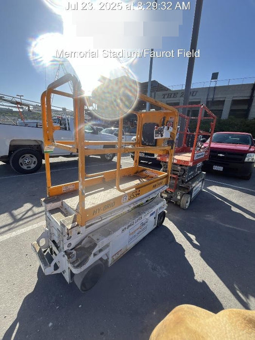 Custom Equipment HB-1430 Hy-Brid Scissor Lift
Platform capacity up to 670 lbs
Working height up to 20 ft
Weighs under 1,700 lbs
Non-marking wheels