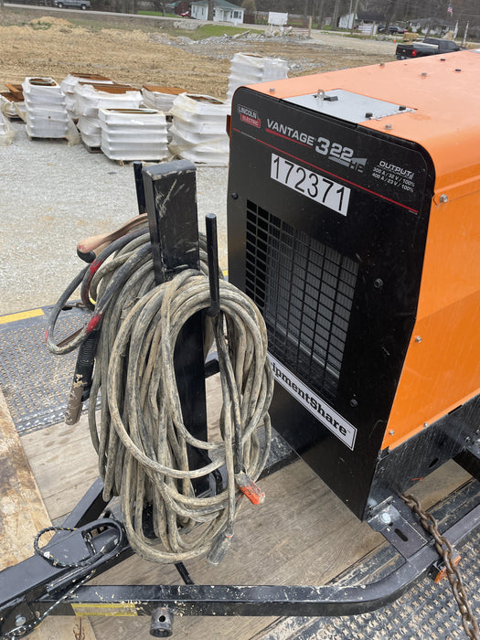 2021 Lincoln Electric Vantage 322 Vantage 322 Ready Pak 3 w/ Decals, ORANGE (includes trailer, cable rack, fender light kit) NO Telematics