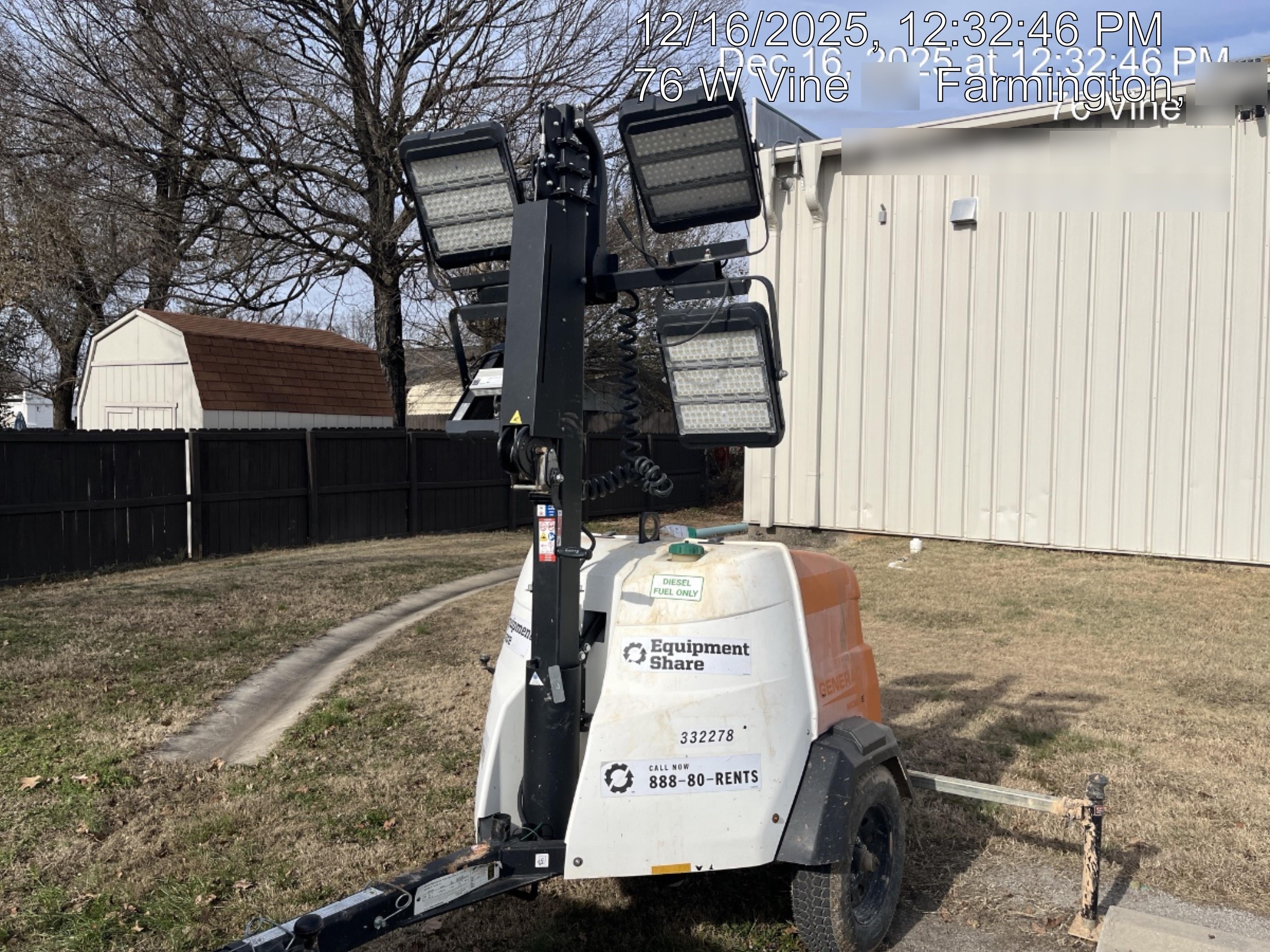 2023 Generac MLT2 Diesel, Flex Switch 120V Input, Powerzone Controller, (4) 320W LED Lights, 4kW Generator, 39.9 Gal Fuel Tank, 2" Ball, T3