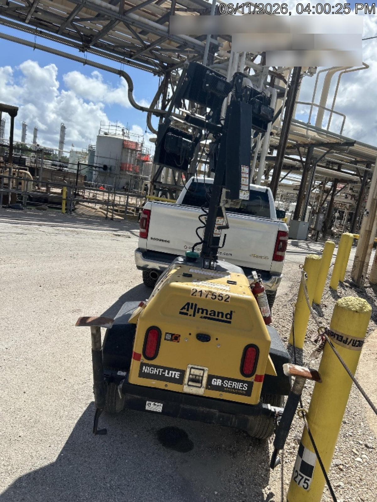 2022 Allmand NLV3GR (4) LED Light Fixture 350W, 23' Vertical Mast, 3kW Prime, Towable, Deep Sea L401, Leveling Jacks, Yanmar T4F 5.8hp