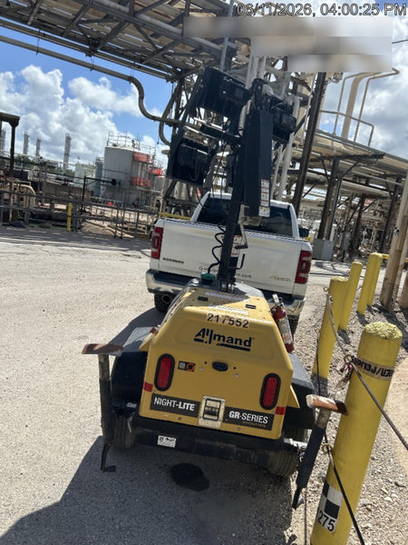 2022 Allmand NLV3GR (4) LED Light Fixture 350W, 23' Vertical Mast, 3kW Prime, Towable, Deep Sea L401, Leveling Jacks, Yanmar T4F 5.8hp