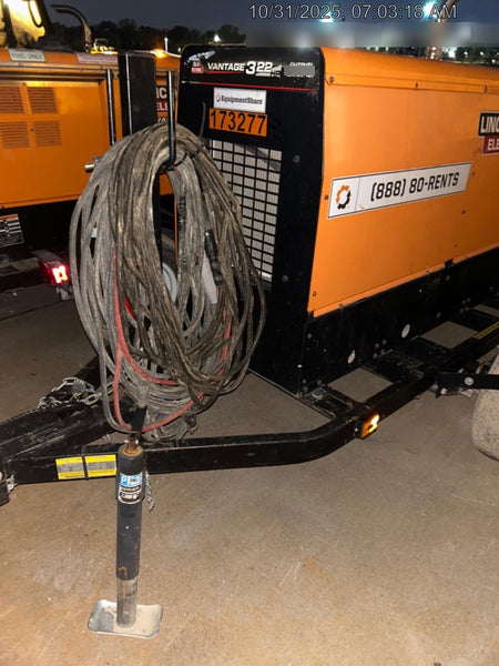 2021 Lincoln Electric Vantage 322 Vantage 322 Ready Pak 3 w/ Decals, ORANGE (includes trailer, cable rack, fender light kit) NO Telematics