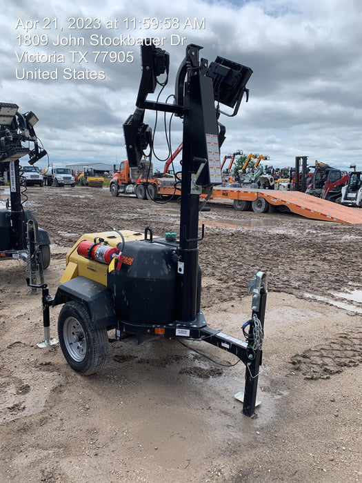 2022 Allmand NLV3GR (4) LED Light Fixture 350W, 23' Vertical Mast, 3kW Prime, Towable, ES Decals, T3