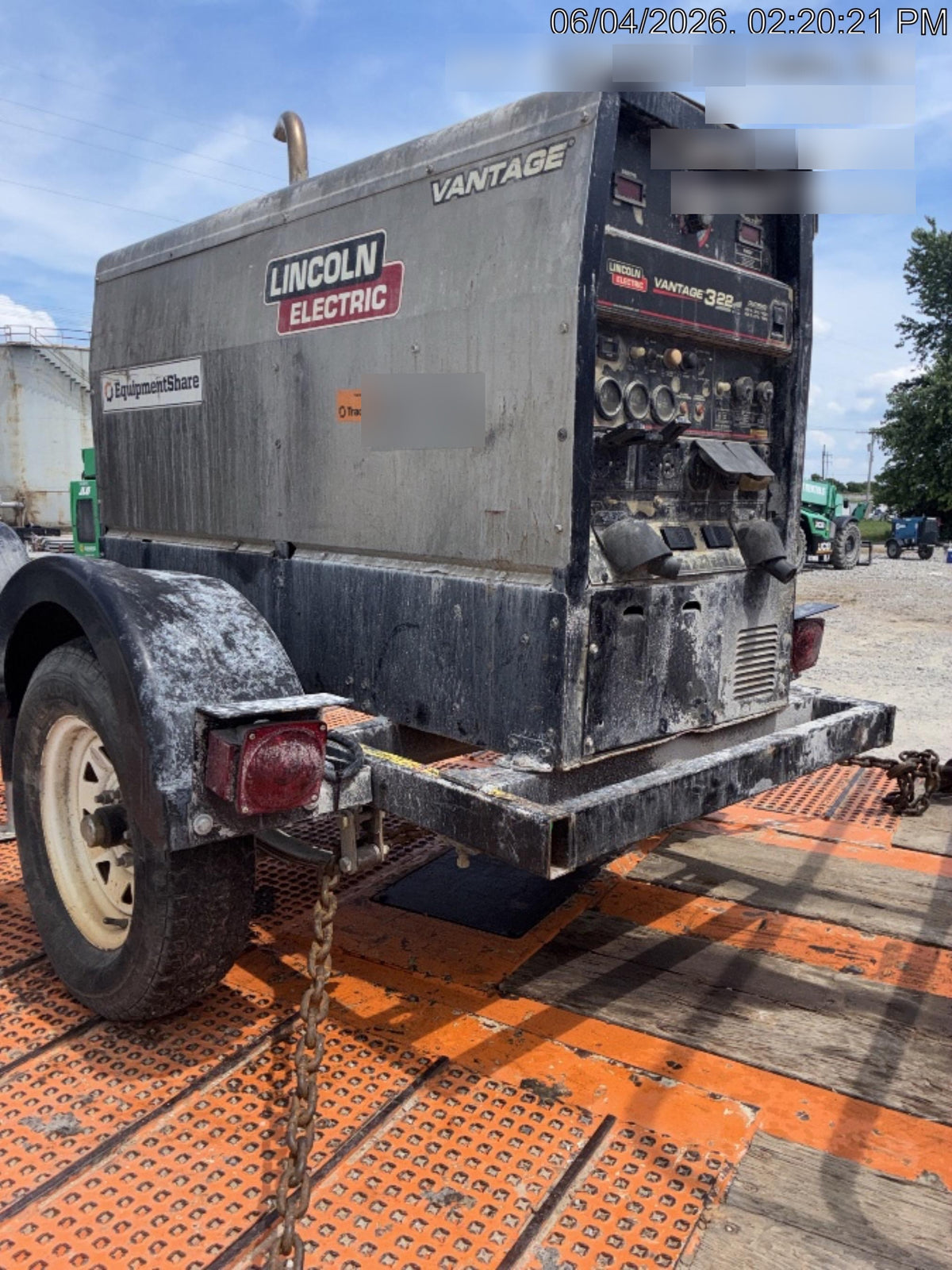 2019 Lincoln Electric Vantage 322 Ready-Pak 3, Two Wheel Trailer, Fender and Light Kit, Cable Rack