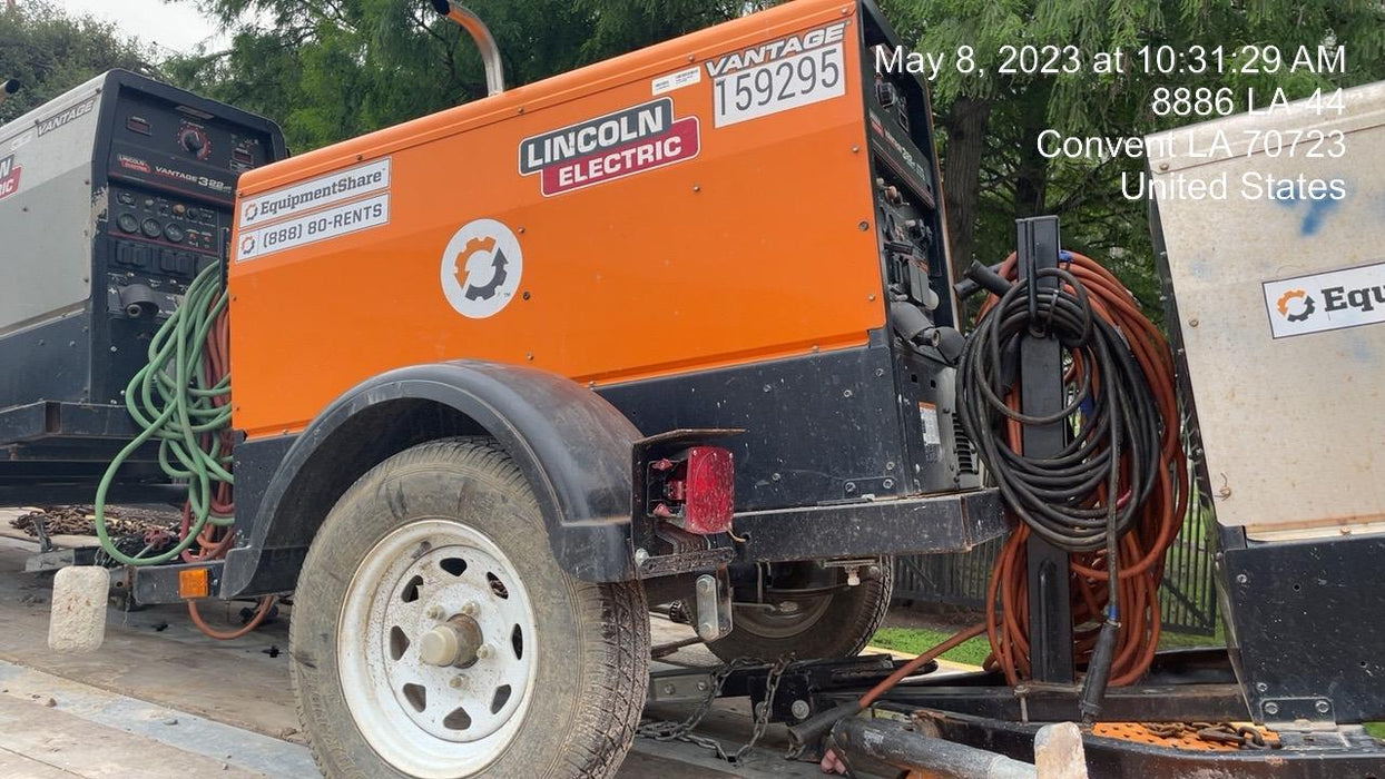 2021 Lincoln Electric Vantage 322 Vantage 322 Ready Pak 3 w/ Decals, ORANGE (includes trailer, cable rack, fender light kit) NO Telematics