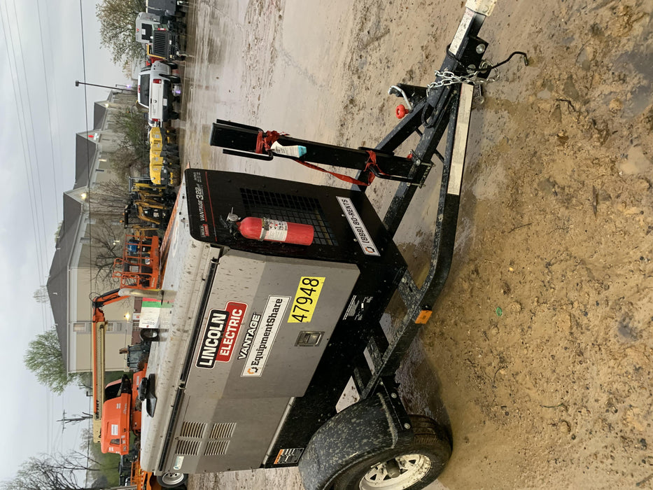 2019 Lincoln Electric Vantage 322 Ready-Pak 3, Two Wheel Trailer, Fender and Light Kit, Cable Rack