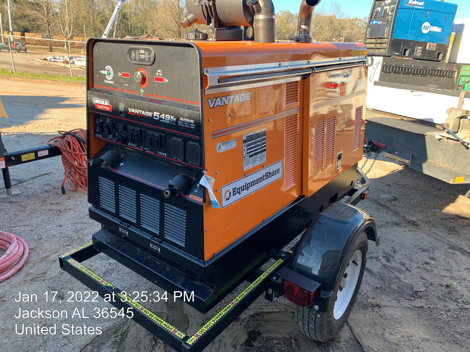 2021 Lincoln Electric Vantage 549X Ready Pak 3, ORANGE (includes trailer, cable rack, fender light kit)