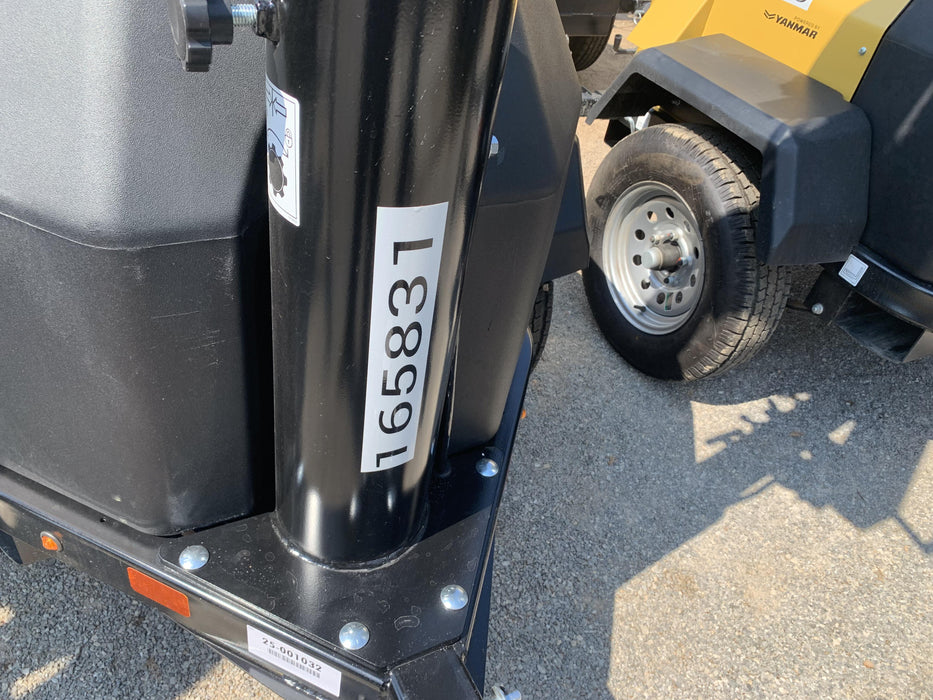 2021 Allmand NLV3GR (4) LED Light Fixture 350W, 23' Vertical Mast, 3kW Prime, Towable, Deep Sea L401, Leveling Jacks, Yanmar T4F 5.8hp