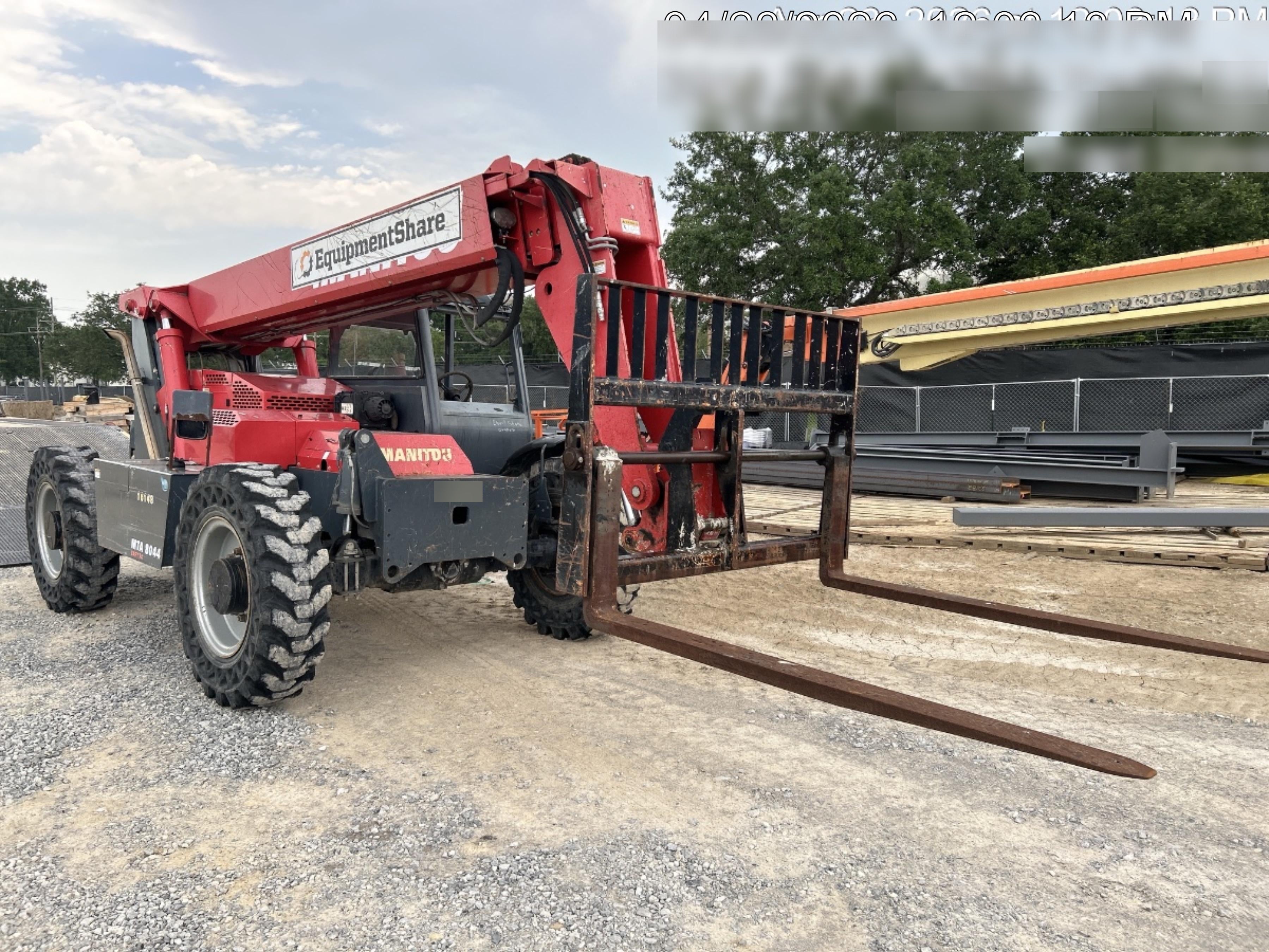 2019 Manitou MTA8044 MTA 8044 - 74 HP T4, Canopy, Worklights/Strobe, Beacon, 66" Carriage, 48" Forks, Solid Tires, Lift Hook, Aux Hydraulics