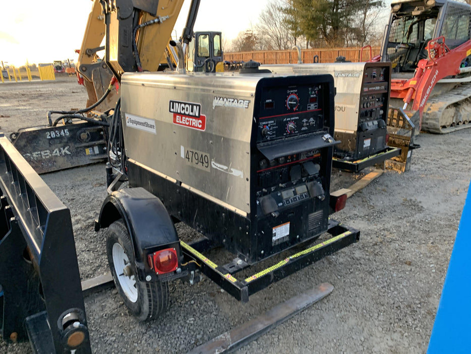 2019 Lincoln Electric Vantage 322 Ready-Pak 3, Two Wheel Trailer, Fender and Light Kit, Cable Rack