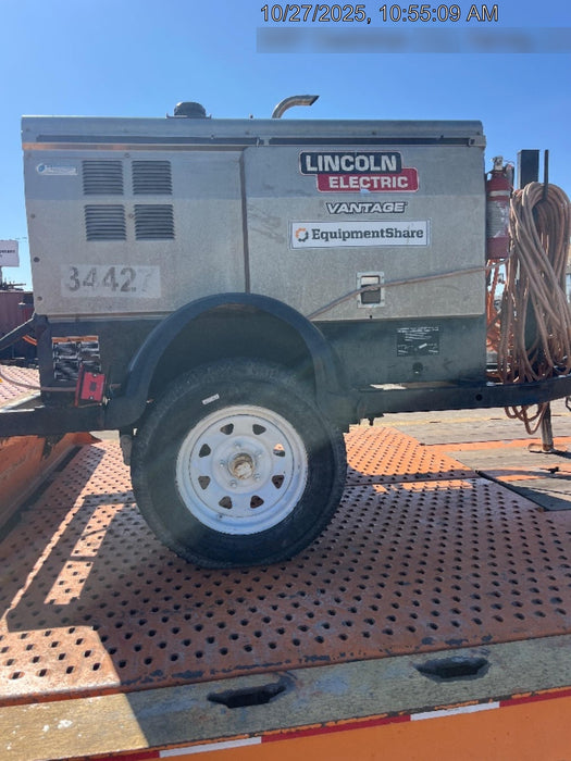 2019 Lincoln Electric Vantage 322 Welder Ready-Pak 3, Two wheel trailer, Fender and Light kit, Cable Rack