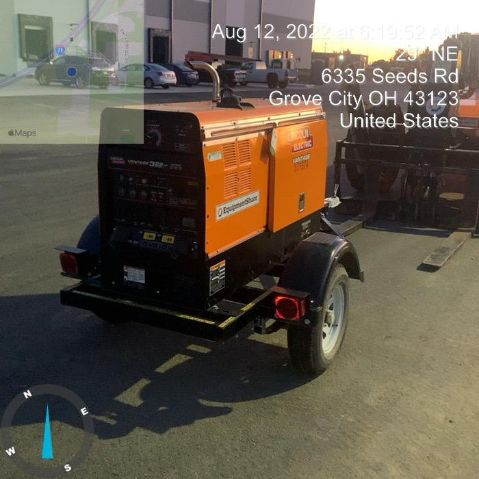 2021 Lincoln Electric Vantage 322 Vantage 322 Ready Pak 3 w/ Decals, ORANGE (includes trailer, cable rack, fender light kit) NO Telematics