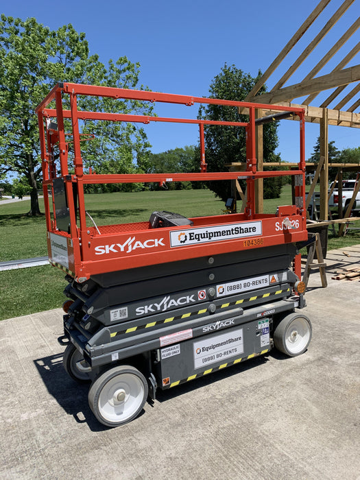 2020 Skyjack SJIII-3226 Solid NM Tires, Half height spring hinged entry gate, Dual Beacons