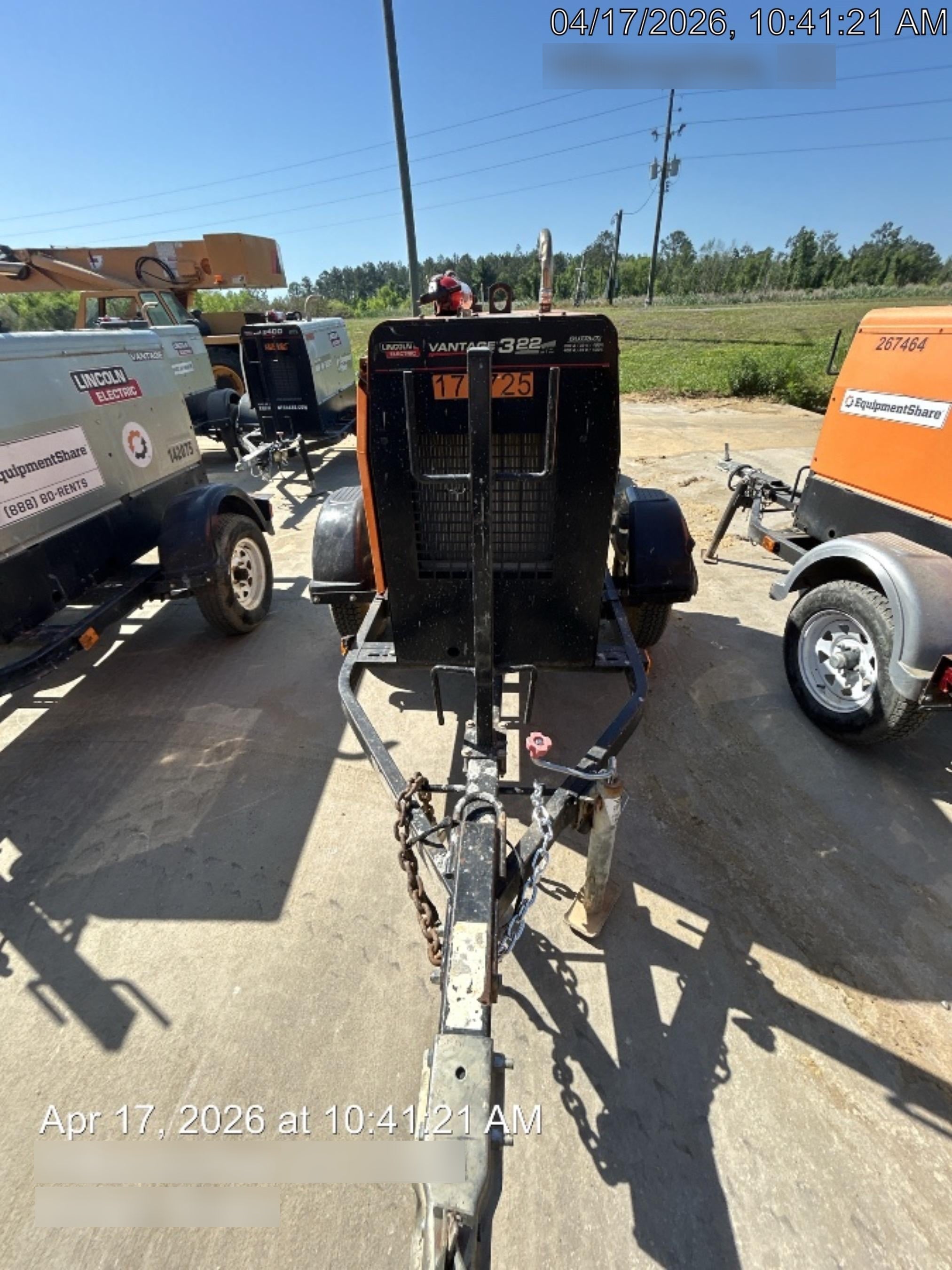 2021 Lincoln Electric Vantage 322 Vantage 322 Ready Pak 3 w/ Decals, ORANGE (includes trailer, cable rack, fender light kit) NO Telematics