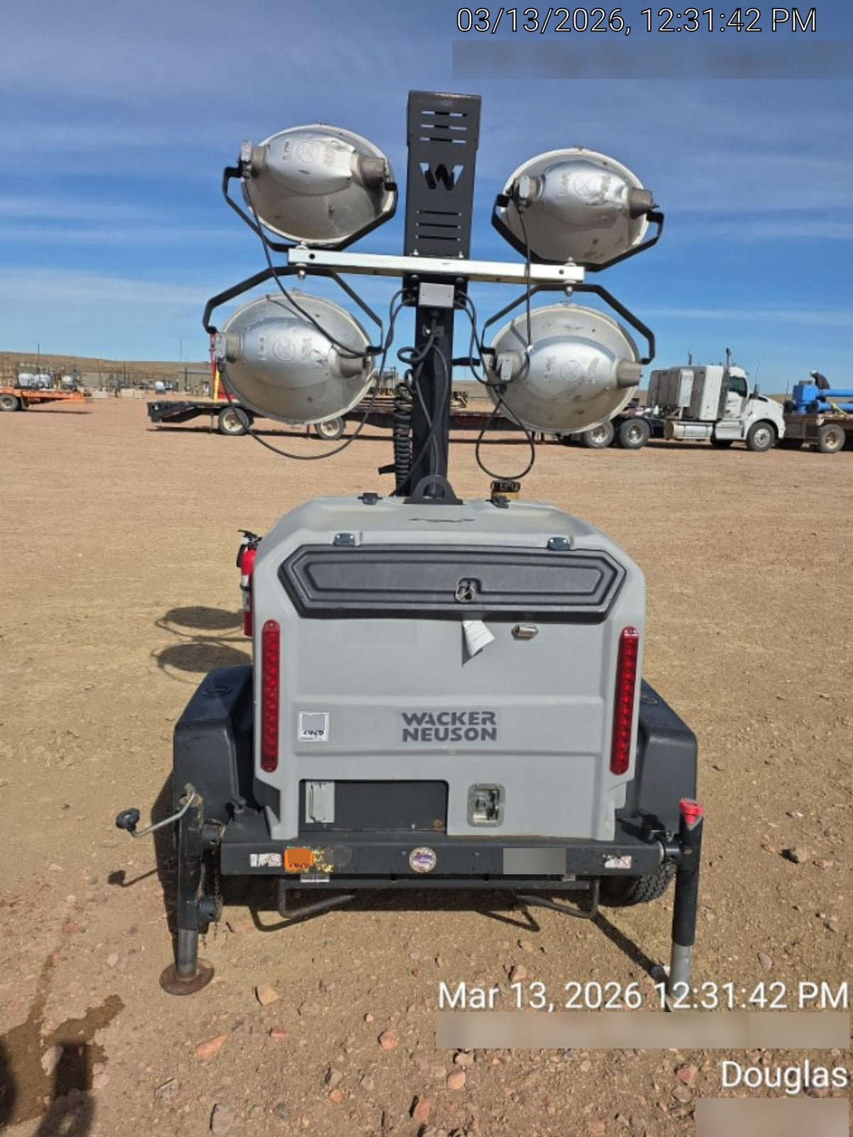 2018 Wacker Neuson LTV6L-MH Wacker Neuson LTV6L Mobile Light Tower w/Fuel Level Sensor Installed
