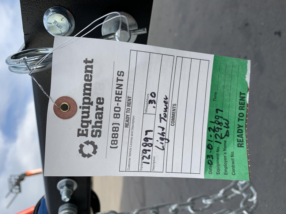 2021 Allmand NLV3GR (4) LED Light Fixture 350W, 23' Vertical Mast, 3kW Prime, Towable, Deep Sea L401, Leveling Jacks, Yanmar T4F 5.8hp