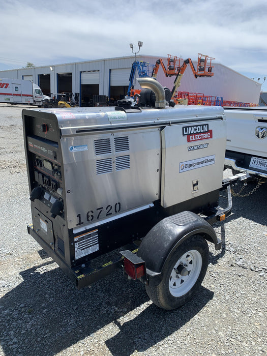 2018 Lincoln Electric Vantage 435 Lincoln Vantage 435 Welder Ready-Pak 3 w/Trailer, Fender/Light Kit, and Cable Rack