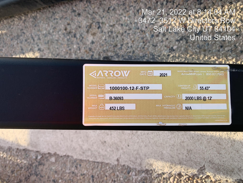 2021 ARROW MATERIAL HANDLING 1000100-12-F