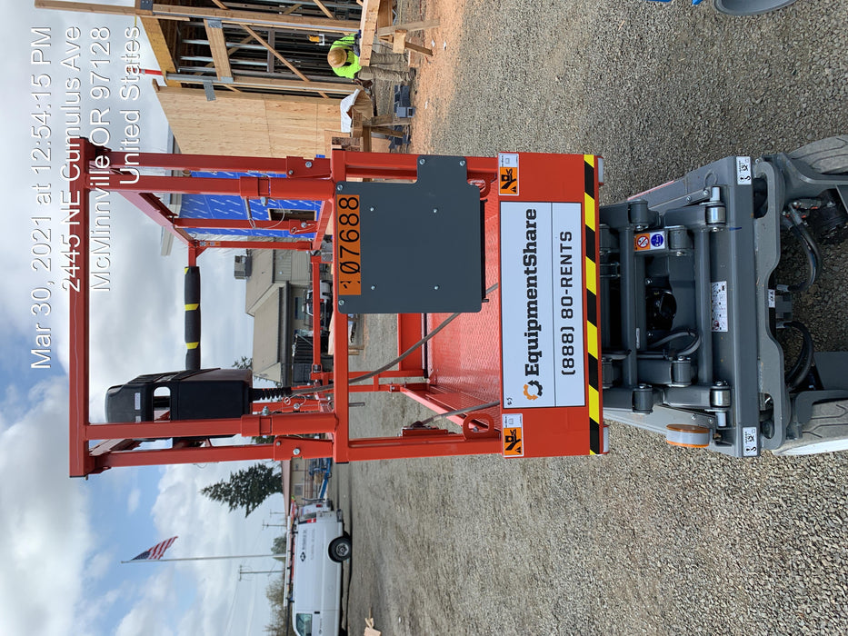 2020 Skyjack SJIII-3219 Solid NM Tires, Half height spring hinged entry gate, Dual Beacons, 800W Inverter