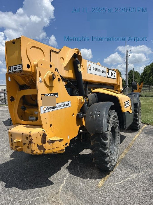 2019 JCB 510-56 Open ROPS, 74 HP, Solid Tires, Worklights, Beacon, Aux Hydraulics, Lifting Eye w/60" Carriage/60" Forks