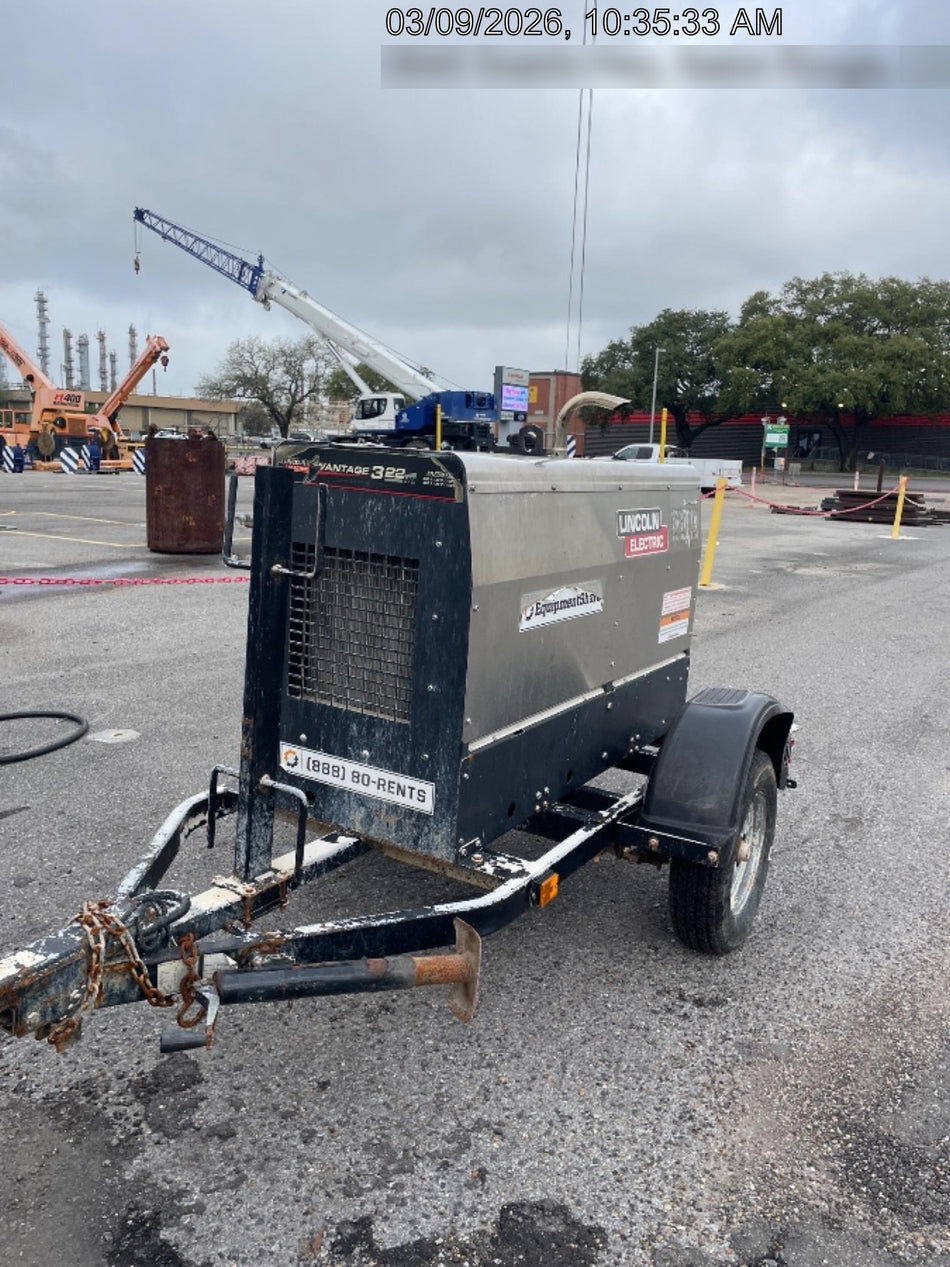 2019 Lincoln Electric Vantage 322 Welder Ready-Pak 3, Two wheel trailer, Fender and Light kit, Cable Rack