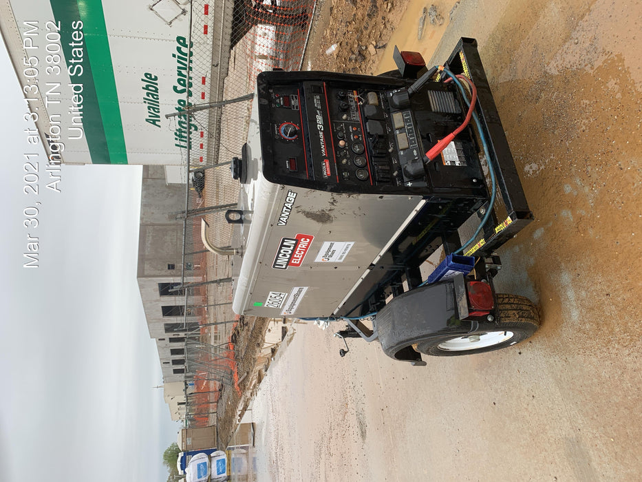 2019 Lincoln Electric Vantage 322 Lincoln Vantage 322 Welder w/Trailer, Light Kit, Cable Rack