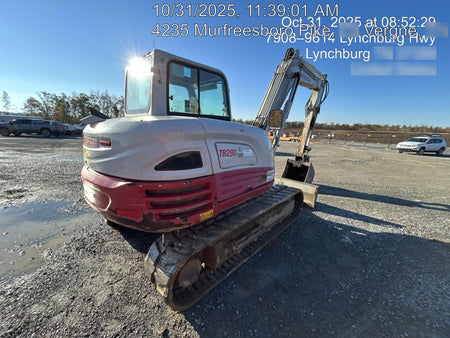 2019 Takeuchi TB290 Cab/Heat/AC Rubber tracks, Dozer blade, Travel alarm, Auxiliary hydraulics w/Manual QC, Hydraulic thumb, 18", 24", and 36" Buckets