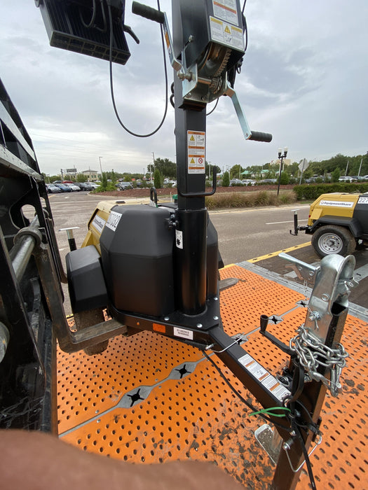 2022 Allmand NLV3GR (4) LED Light Fixture 350W, 23' Vertical Mast, 3kW Prime, Towable, Deep Sea L401, Leveling Jacks, Yanmar T4F 5.8hp