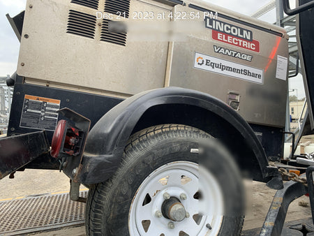 2019 Lincoln Electric Vantage 322 Ready-Pak 3, Two Wheel Trailer, Fender and Light Kit, Cable Rack