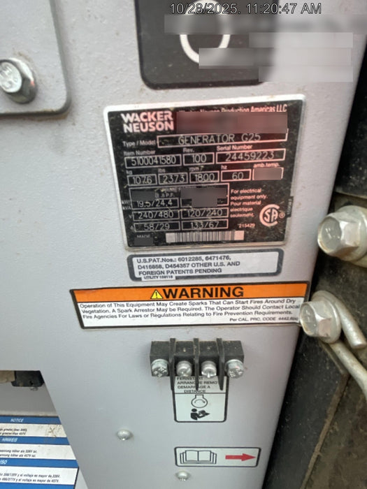 2018 WACKER NEUSON G25