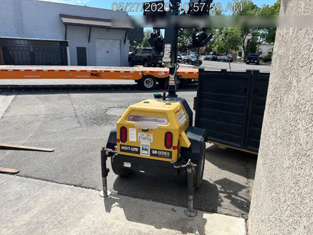 2021 Allmand NLV3GR (4) LED Light Fixture 350W, 23' Vertical Mast, 3kW Prime, Towable, Deep Sea L401, Leveling Jacks, Yanmar T4F 5.8hp