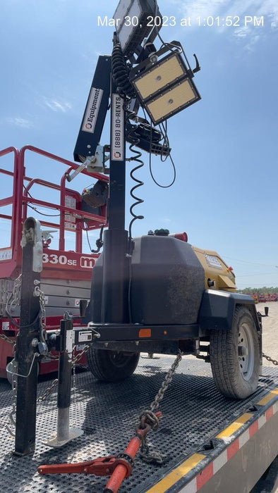 2022 Allmand NLV3GR (4) LED Light Fixture 350W, 23' Vertical Mast, 3kW Prime, Towable, Deep Sea L401, Leveling Jacks, Yanmar T4F 5.8hp