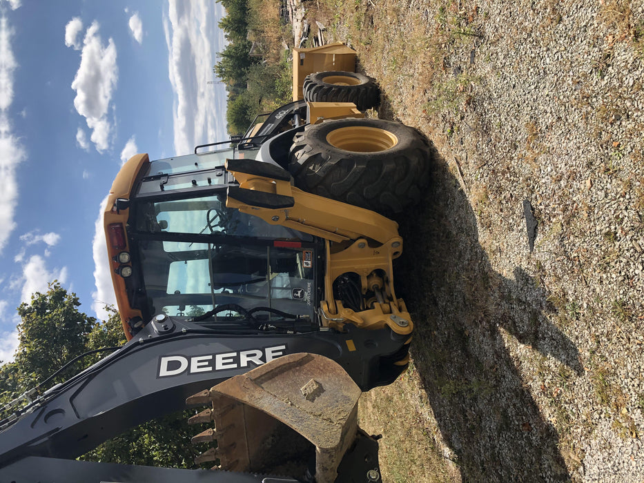 2020 John Deere 410L - Extendable Stick Cab/Heat/Air, 4WD, Extendable Stick, Pilot Controls, 2 Way Hydraulics, TAG Manual QC