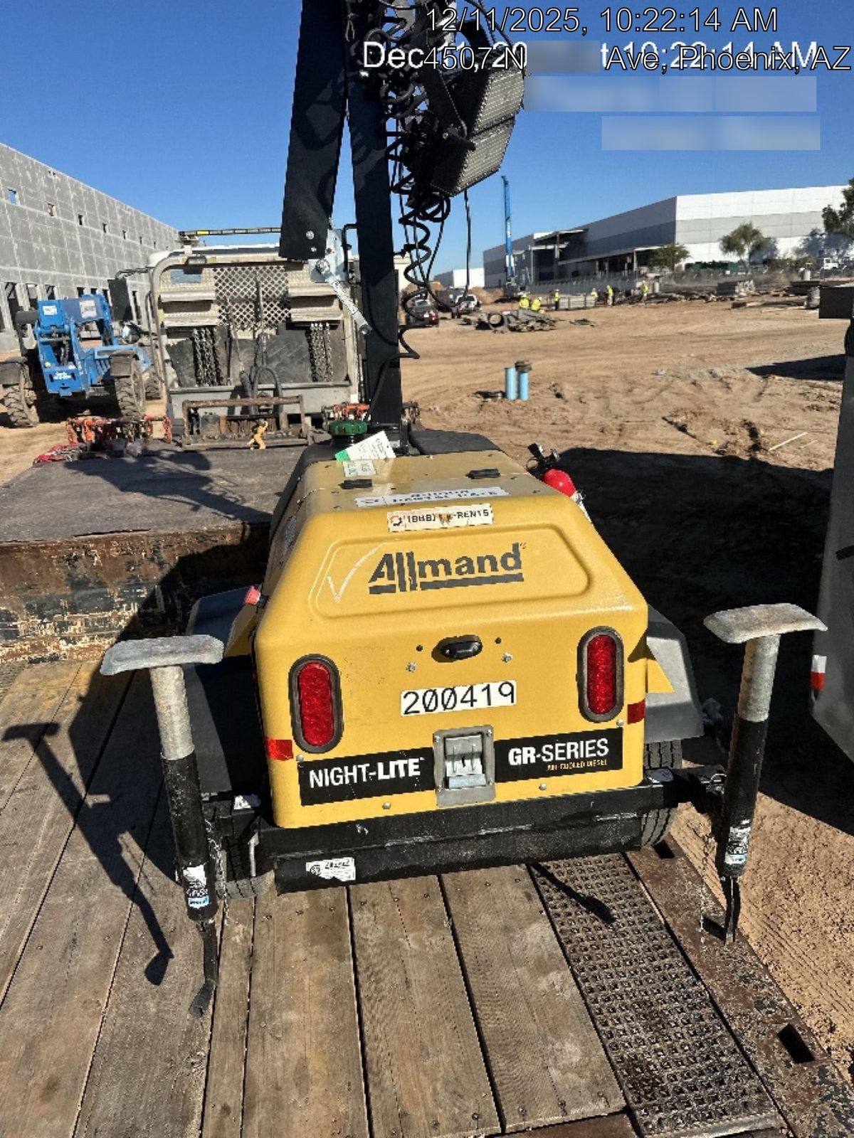 2022 Allmand NLV3GR (4) LED Light Fixture 350W, 23' Vertical Mast, 3kW Prime, Towable, Deep Sea L401, Leveling Jacks, Yanmar T4F 5.8hp