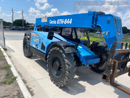 2018 Genie GTH-844 Genie GTH-844D w/Open ROPS, Solid Tires, Work Light/Beacon, 60" Carriage and Forks