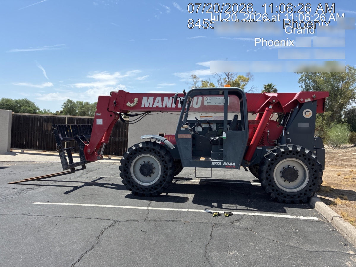 2018 Manitou MTA8044 MTA 8044 - 74 HP T4, Canopy, Worklights/Strobe, Beacon, 66" Carriage, 48" Forks, Solid Tires, Lift Hook, Aux Hydraulics