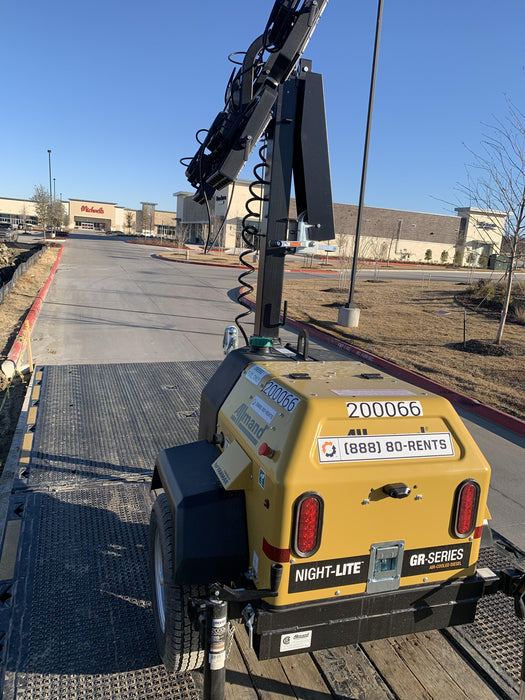 2022 Allmand NLV3GR (4) LED Light Fixture 350W, 23' Vertical Mast, 3kW Prime, Towable, Deep Sea L401, Leveling Jacks, Yanmar T4F 5.8hp