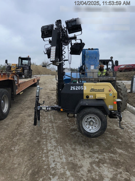 2022 Allmand NLV3GR (4) LED Light Fixture 350W, 23' Vertical Mast, 3kW Prime, Towable, ES Decals, T3