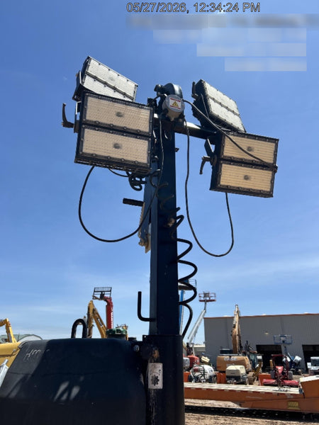 2022 Allmand NLV3GR (4) LED Light Fixture 350W, 23' Vertical Mast, 3kW Prime, Towable, Deep Sea L401, Leveling Jacks, Yanmar T4F 5.8hp