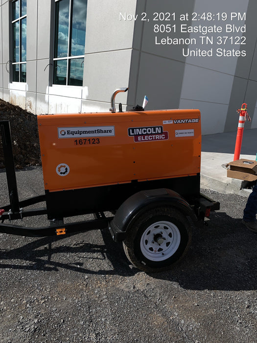 2021 Lincoln Electric Vantage 322 Vantage 322 Ready Pak 3 w/ Decals, ORANGE (includes trailer, cable rack, fender light kit) NO Telematics
