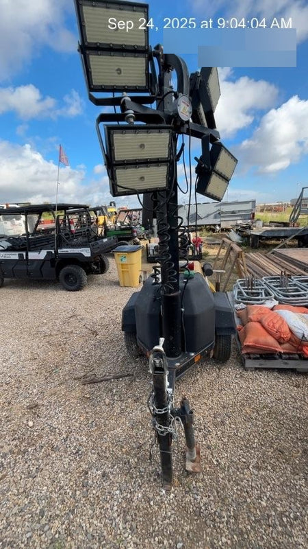2022 Allmand NLV3GR (4) LED Light Fixture 350W, 23' Vertical Mast, 3kW Prime, Towable, Deep Sea L401, Leveling Jacks, Yanmar T4F 5.8hp
