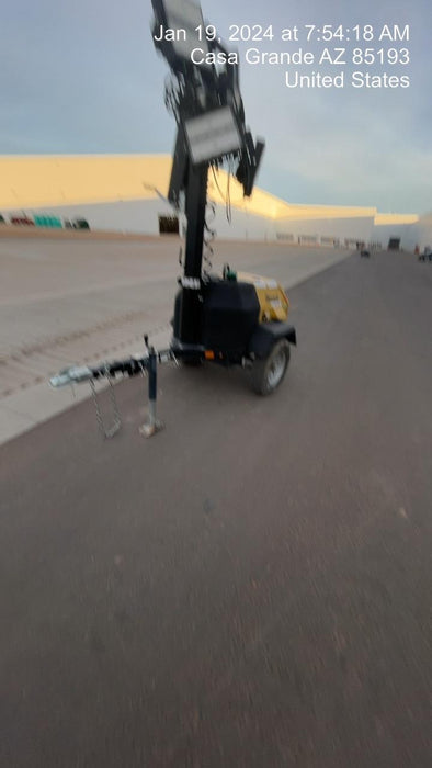 2022 Allmand NLV3GR (4) LED Light Fixture 350W, 23' Vertical Mast, 3kW Prime, Towable, Deep Sea L401, Leveling Jacks, Yanmar T4F 5.8hp