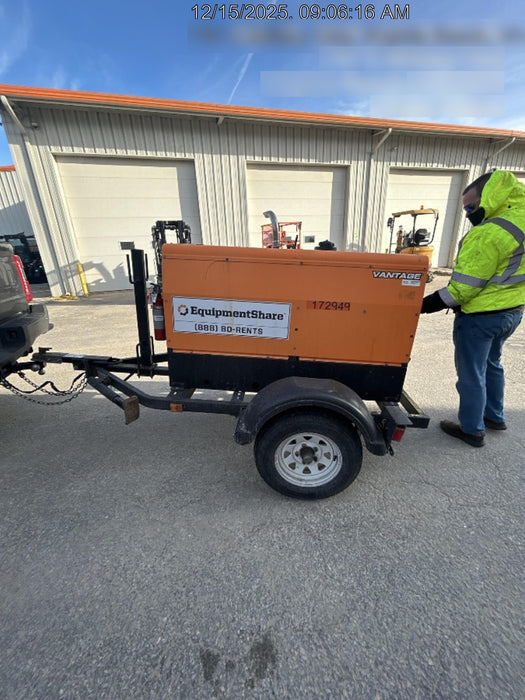 2021 Lincoln Electric Vantage 322 Vantage 322 Ready Pak 3 w/ Decals, ORANGE (includes trailer, cable rack, fender light kit) NO Telematics