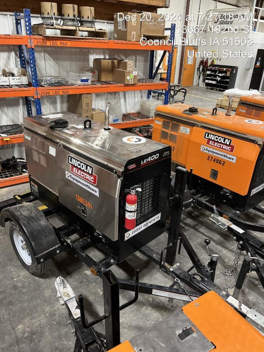 2024 Lincoln Electric LE400 Kubota V1505, Trlr, Cable Rack, Light Kit, ES Decals, T3