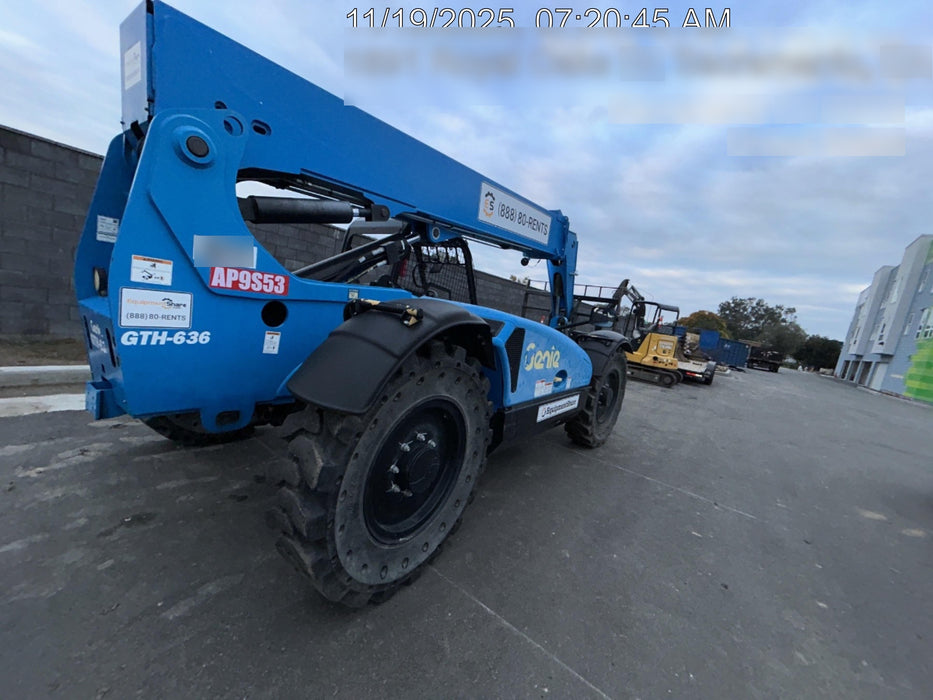 2019 Genie GTH-636 Canopy, Solid RT Tires, LED Work Lights, Beacon 60" QA Carriage, 48" Forks