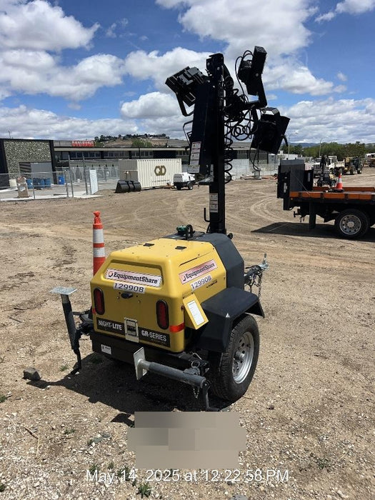 2021 Allmand NLV3GR (4) LED Light Fixture 350W, 23' Vertical Mast, 3kW Prime, Towable, Deep Sea L401, Leveling Jacks, Yanmar T4F 5.8hp