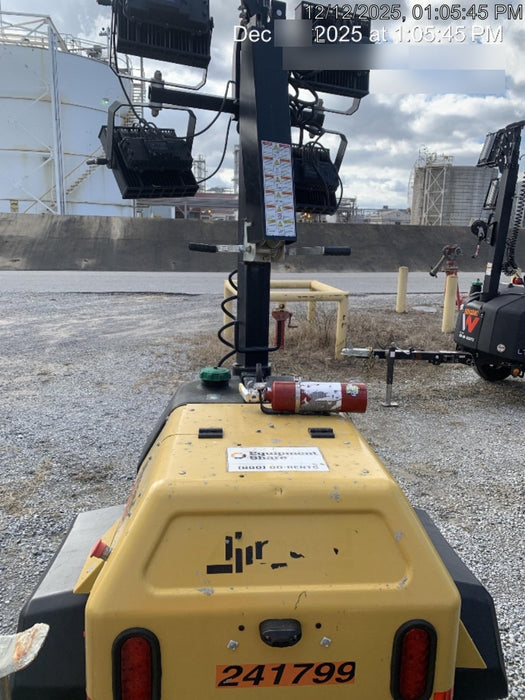 2022 Allmand NLV3GR (4) LED Light Fixture 350W, 23' Vertical Mast, 3kW Prime, Towable, Deep Sea L401, Leveling Jacks, Yanmar T4F 5.8hp